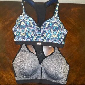 Set of 2 Victoria’s Secret Sport VSX Incredible Sport Bra Geometric & Black 32D